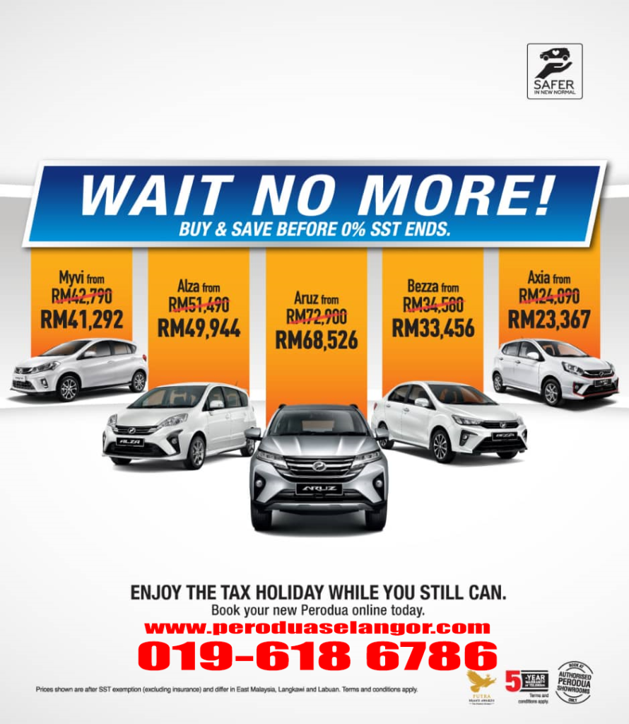 Perodua Aruz 0% SST & Rebate Sehingga RM1500